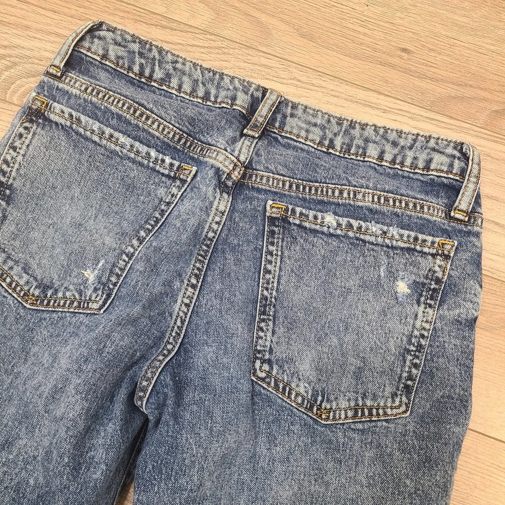 GAP Kids Girls Girlfriend Jeans Distressed Stretch Blue Denim Pants Size 16